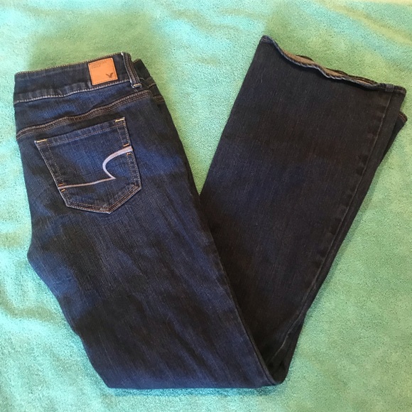 American Eagle dark-wash mid-rise Bootcut Jeans size 8 - Picture 2 of 7